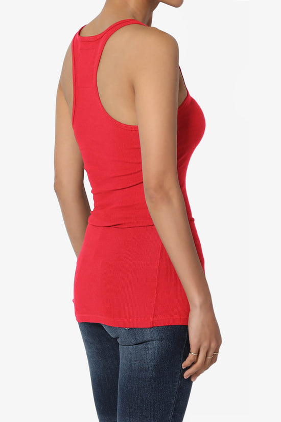 Roxie Racerback Ribbed Tank Top RED_4