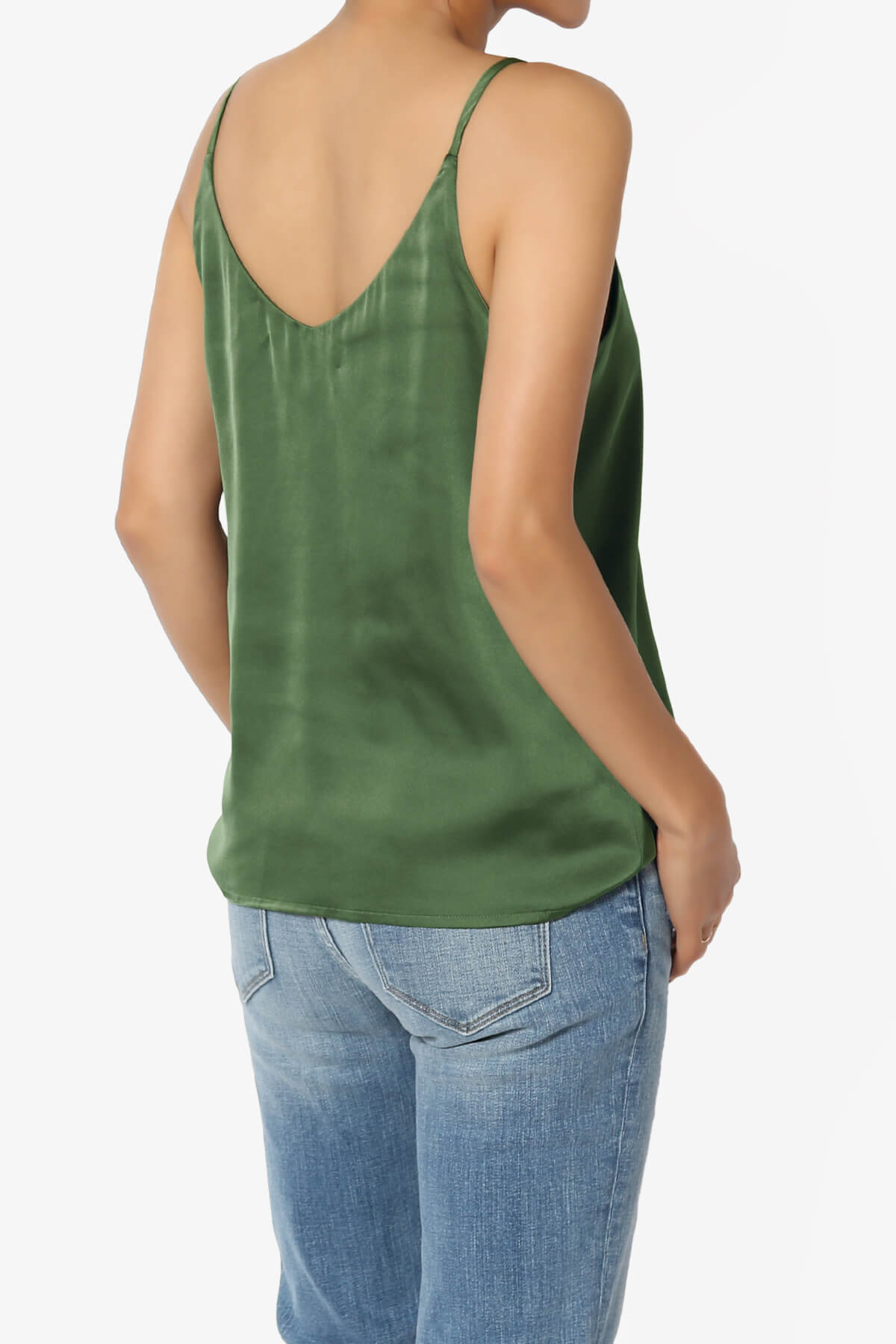 Load image into Gallery viewer, Rozlyn Silky Satin Camisole Top DUSTY OLIVE_4
