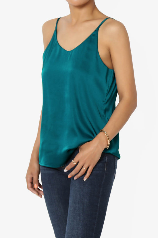 Load image into Gallery viewer, Rozlyn Silky Satin Camisole Top TEAL_3
