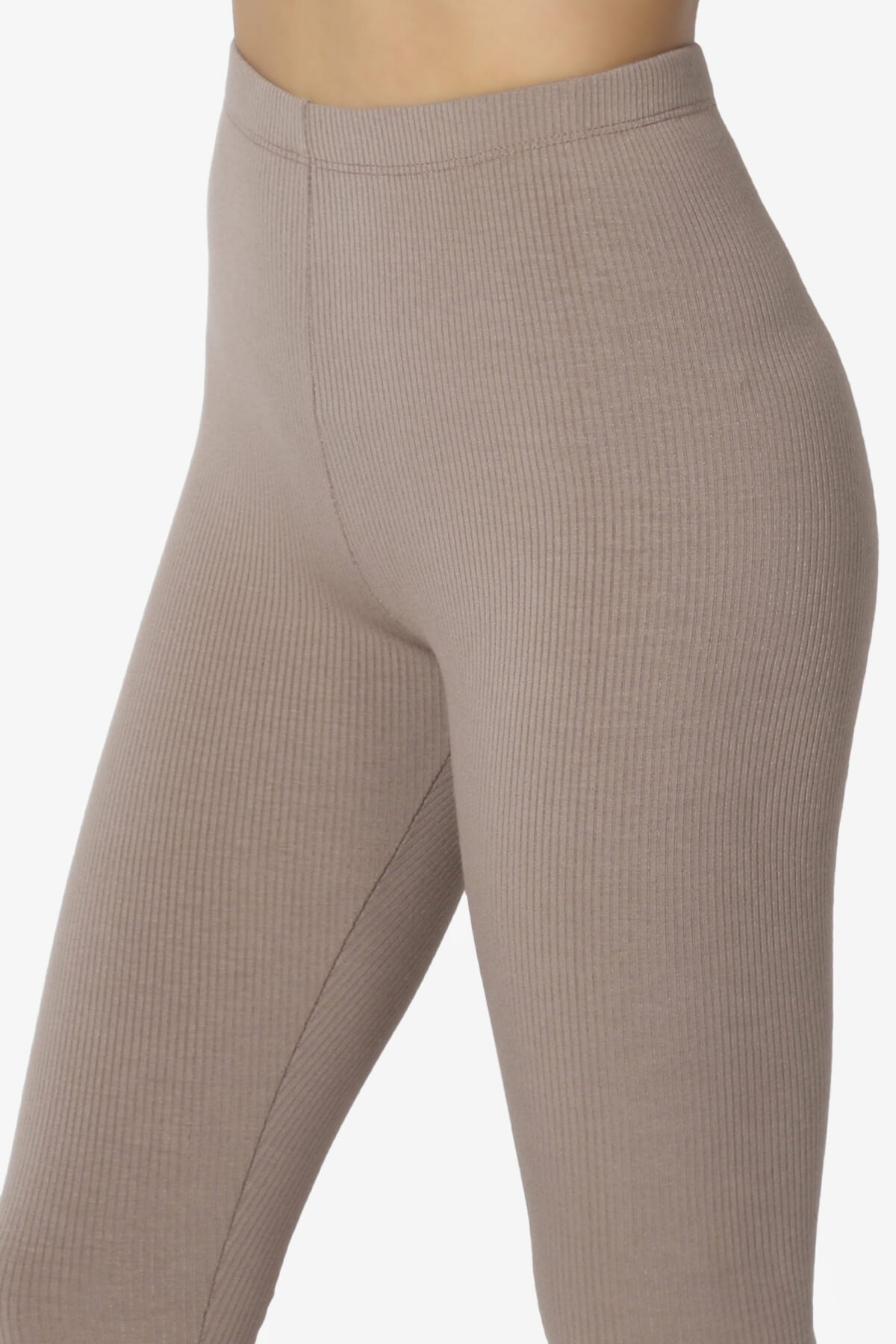 Santana Ribbed High Waist Ankle Leggings MOCHA_5