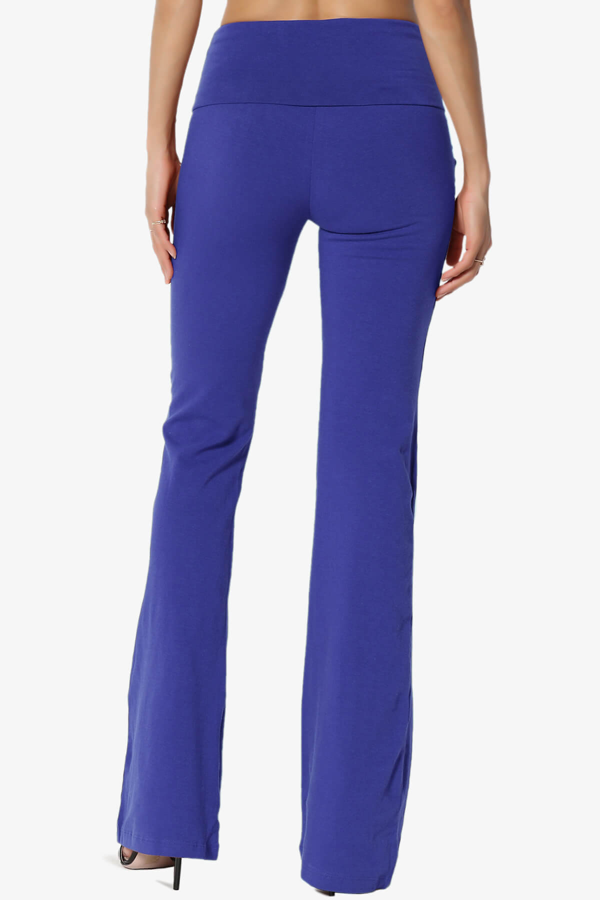 Sara Foldover Waist Yoga Pants BRIGHT BLUE_2
