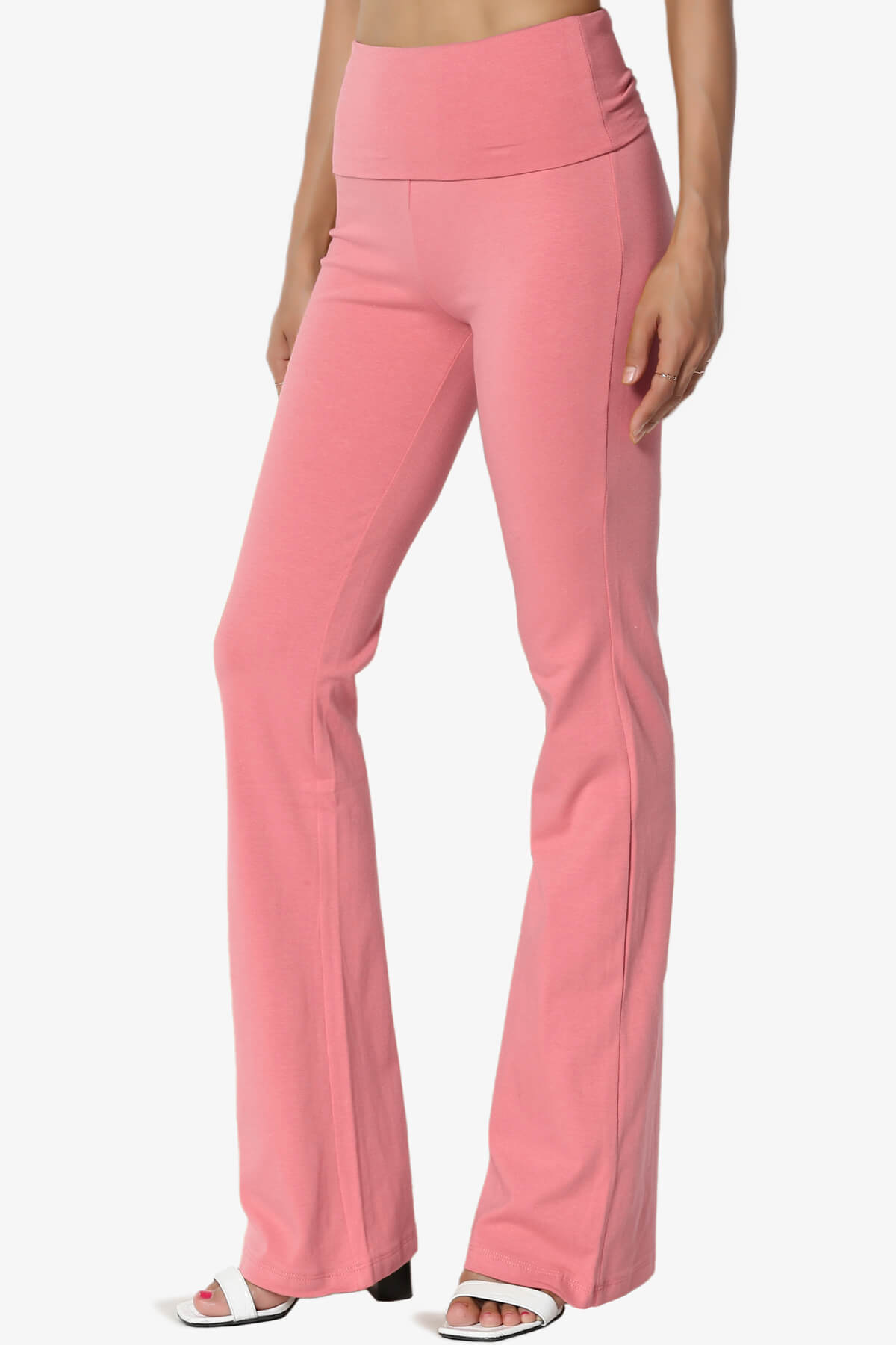 Sara Foldover Waist Yoga Pants DESERT ROSE_3