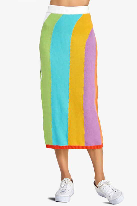 Shereen Intarsia Sweater Midi Skirt MULTI COLOR_1