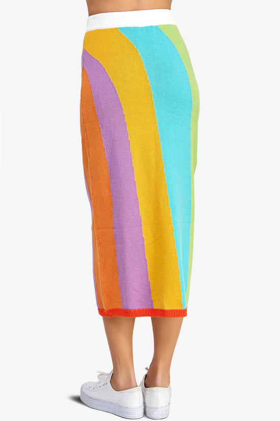Load image into Gallery viewer, Shereen Intarsia Sweater Midi Skirt MULTI COLOR_4
