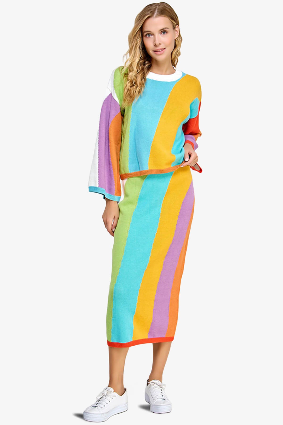 Shereen Intarsia Sweater Midi Skirt MULTI COLOR_6