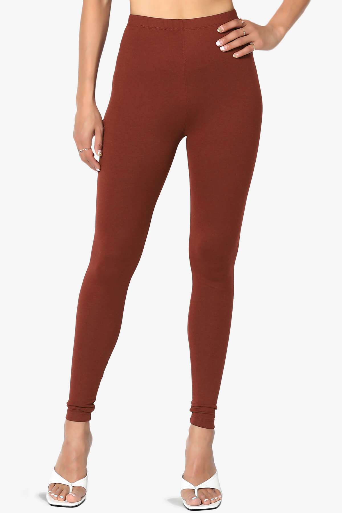 Slimmer Super Soft Comfort Ankle Leggings BRICK_1