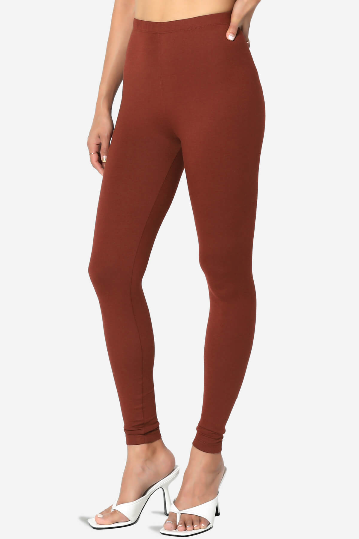 Slimmer Super Soft Comfort Ankle Leggings BRICK_3