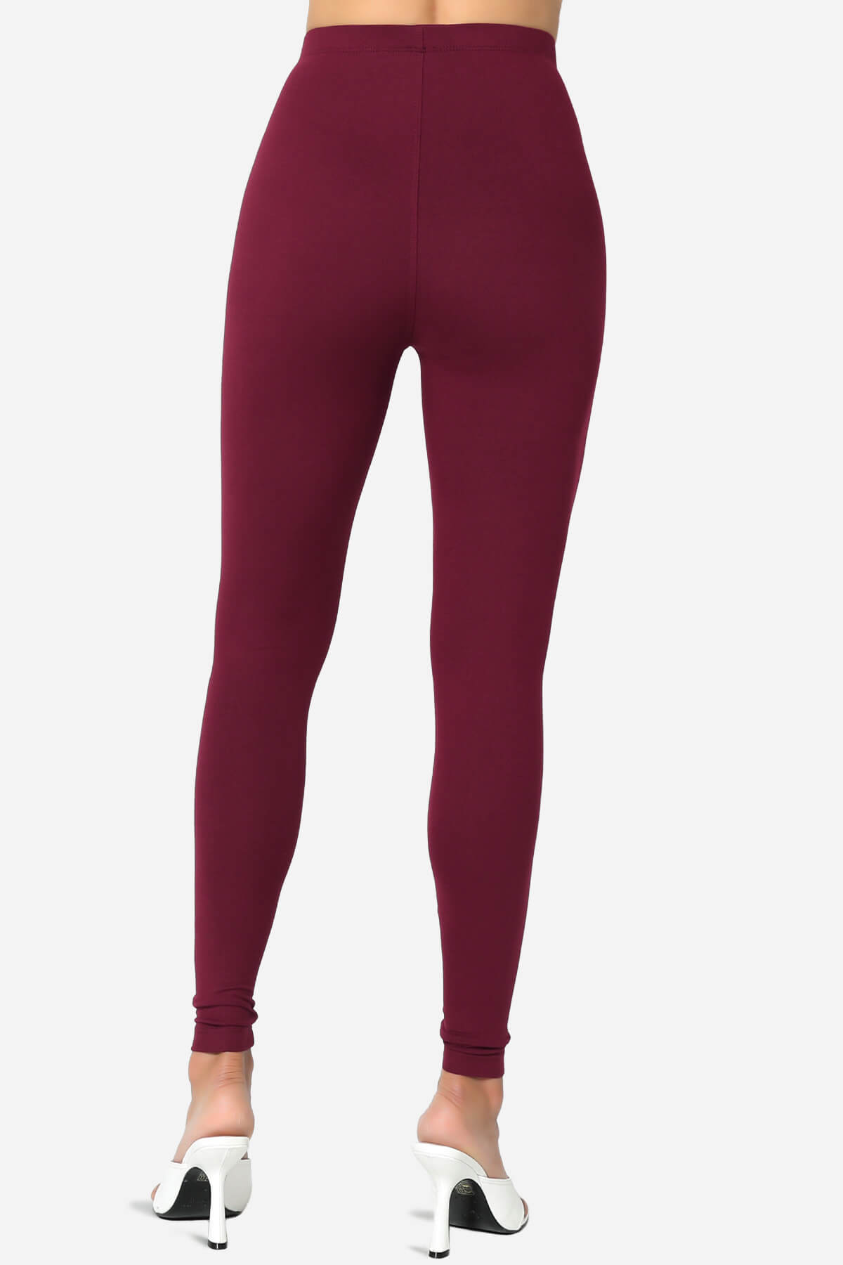 Slimmer Super Soft Comfort Ankle Leggings DARK BURGUNDY_2