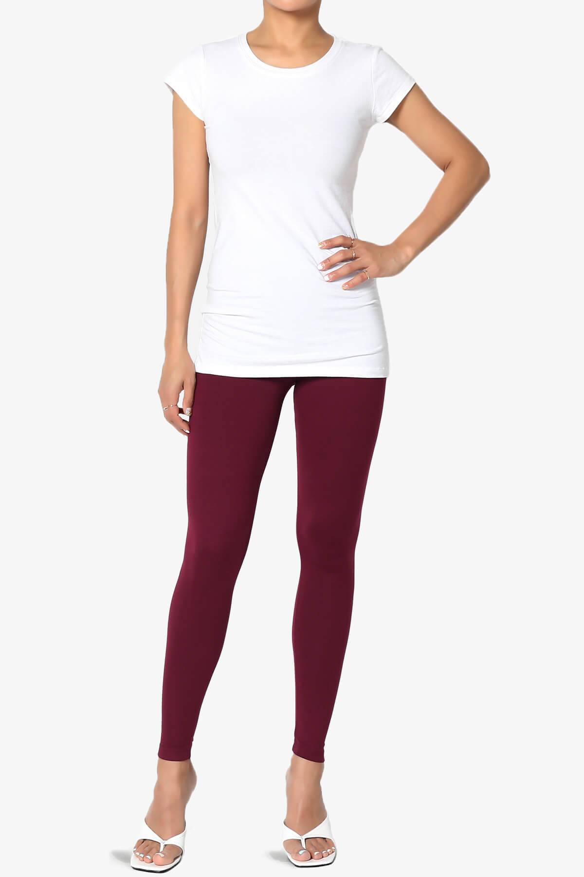 Slimmer Super Soft Comfort Ankle Leggings DARK BURGUNDY_6
