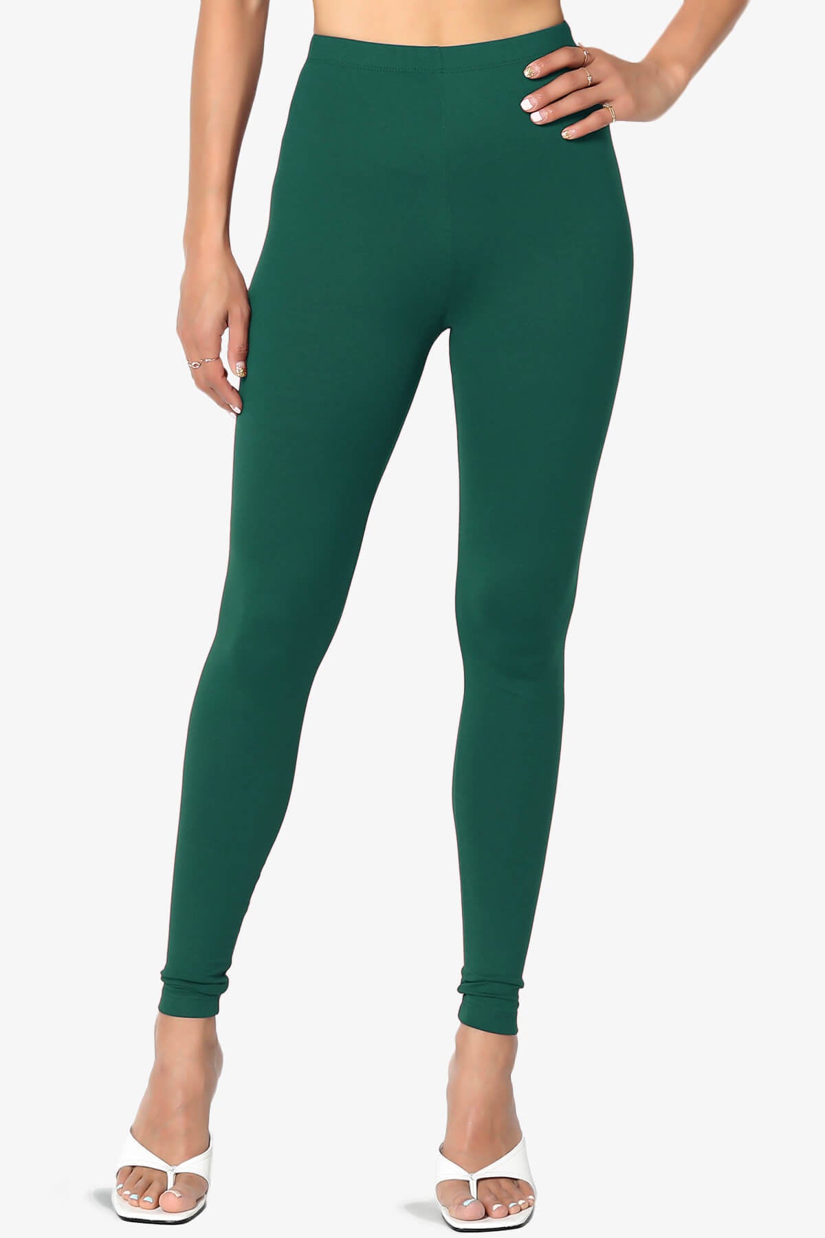 Slimmer Super Soft Comfort Ankle Leggings DEEP GREEN_1
