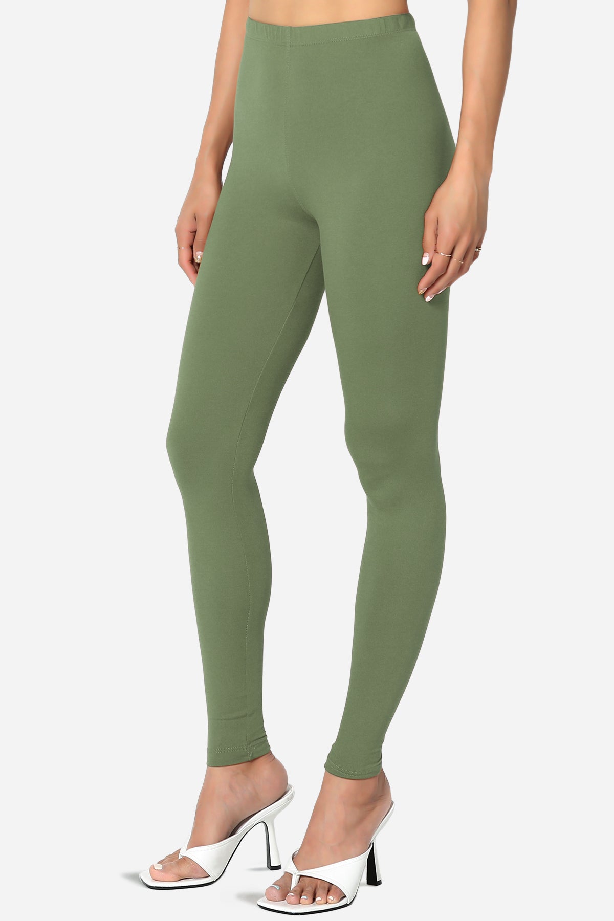 Slimmer Super Soft Comfort Ankle Leggings DUSTY OLIVE_3