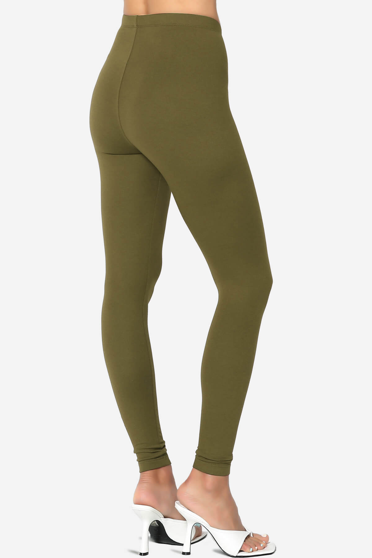 Slimmer Super Soft Comfort Ankle Leggings OLIVE KHAKI_4