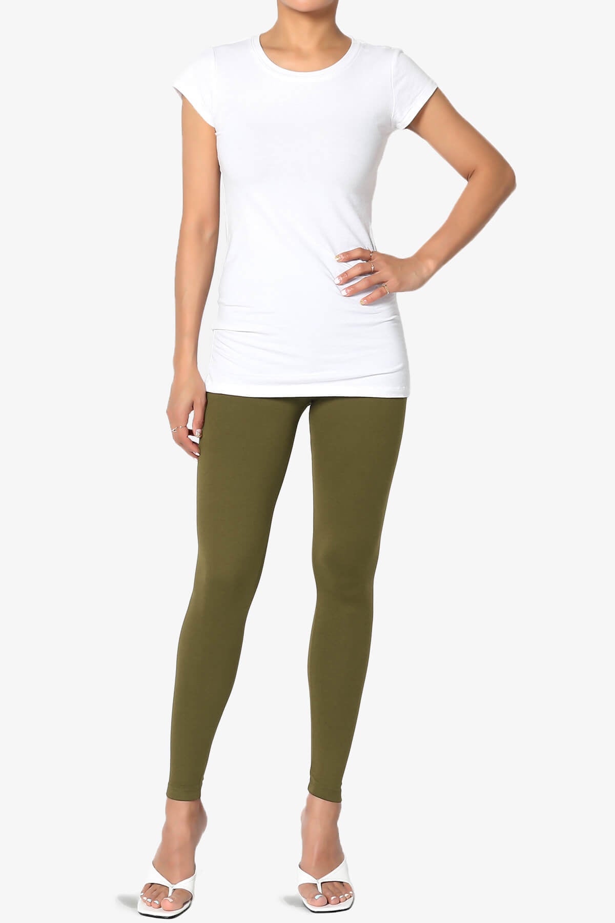 Slimmer Super Soft Comfort Ankle Leggings OLIVE KHAKI_6