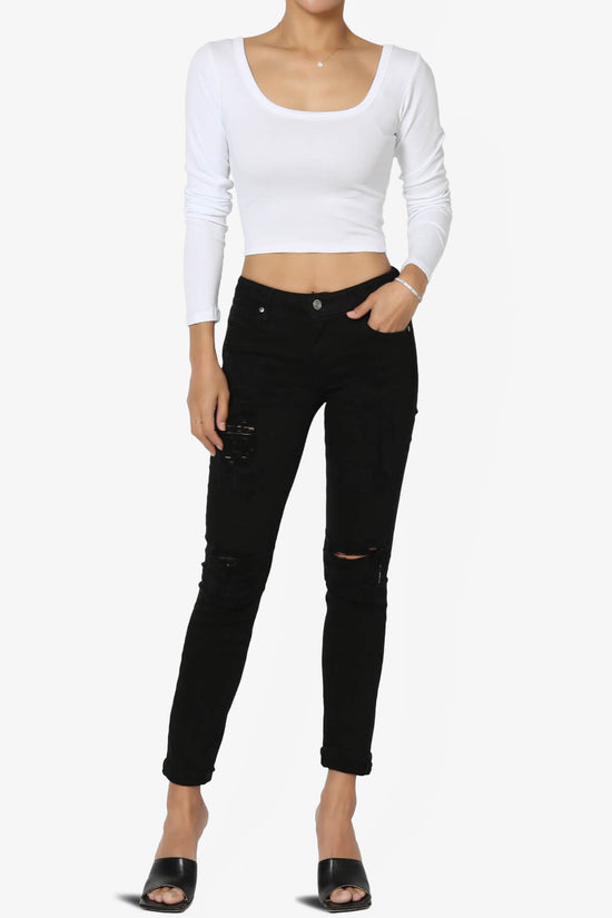 Solly Scoop Neck Long Sleeve Crop T-Shirt WHITE_6