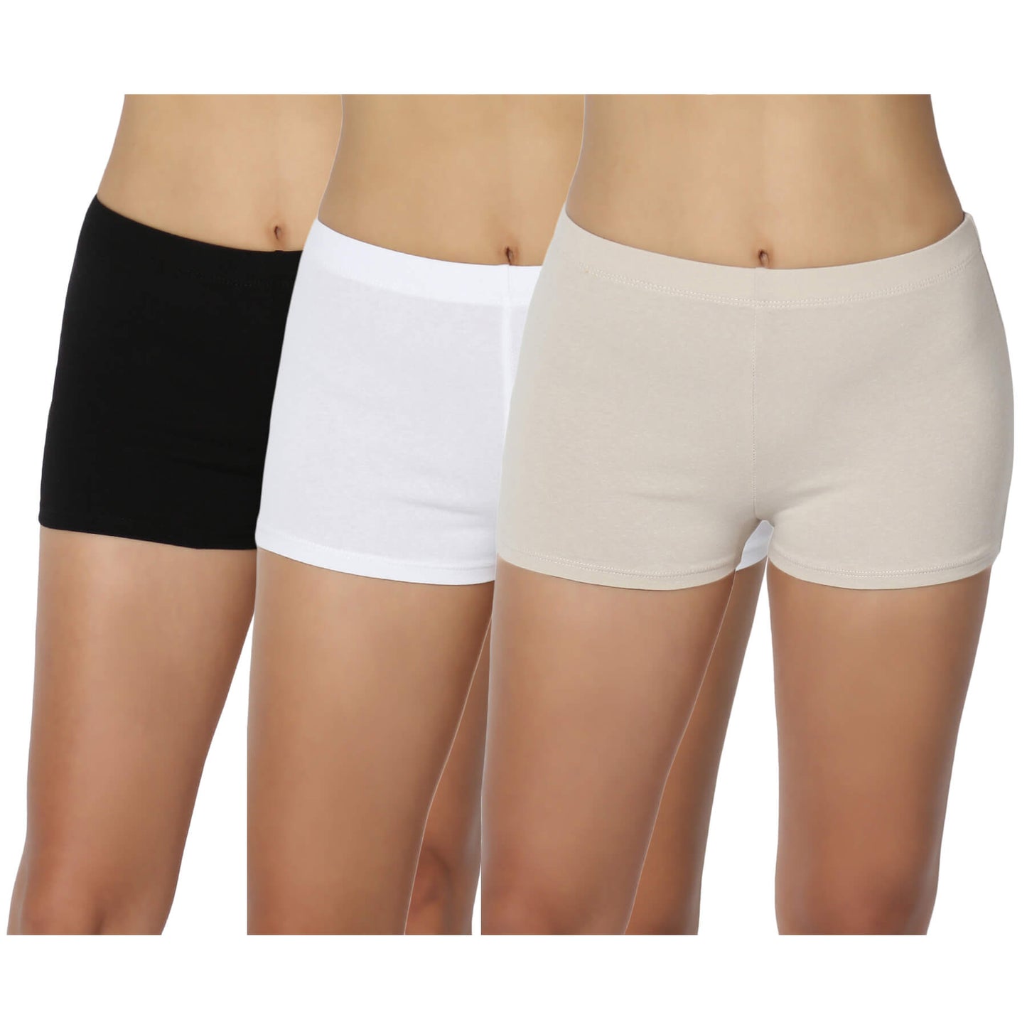 STAIR COTTON MINI BOY SHORTS_BLK_SBE_WHT_1