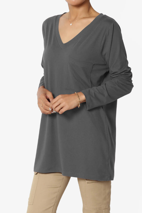 Load image into Gallery viewer, Susan Ultra Soft Chest Pocket Loose Fit T-Shirt ASH GREY_3
