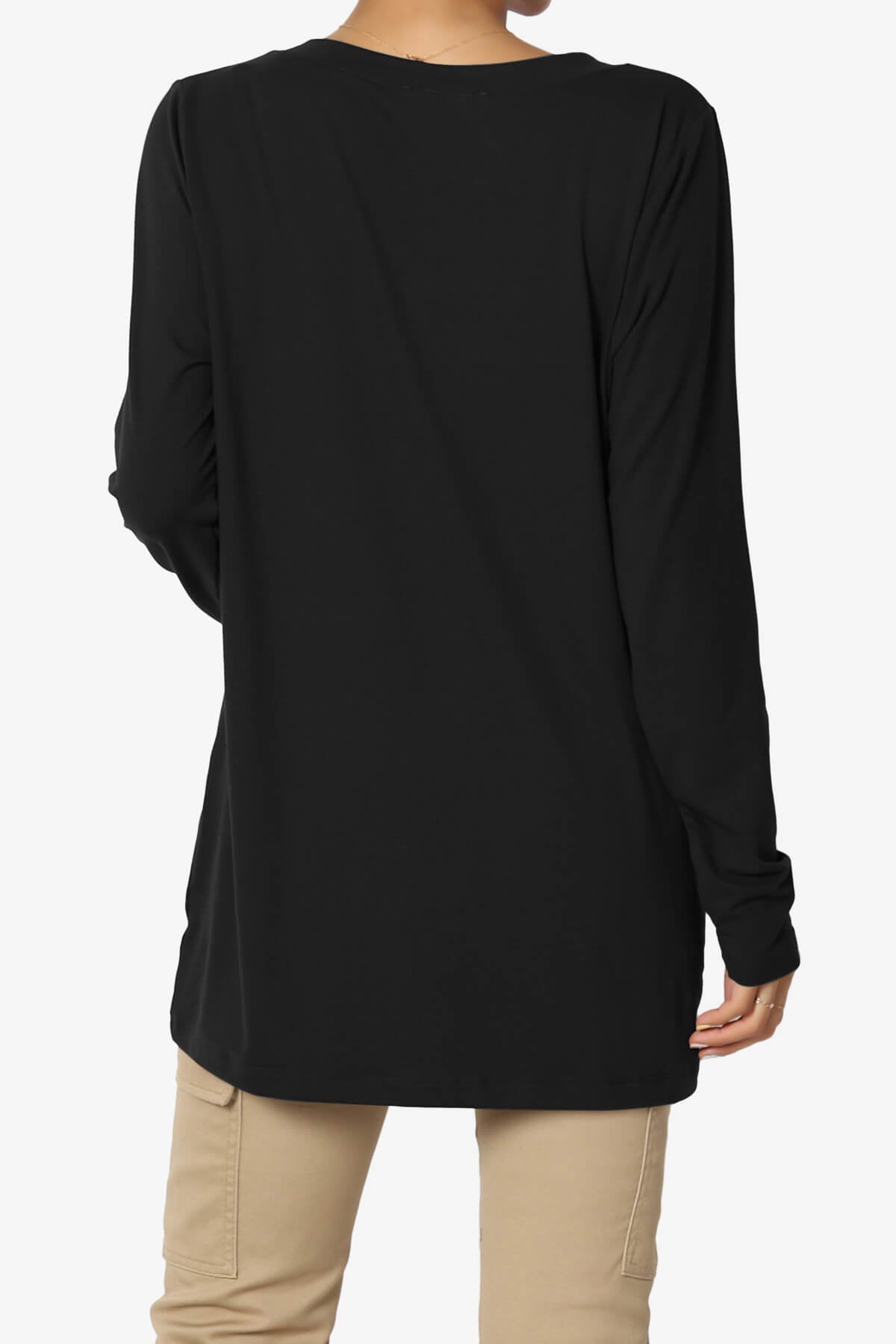 Susan Ultra Soft Chest Pocket Loose Fit T-Shirt BLACK_2