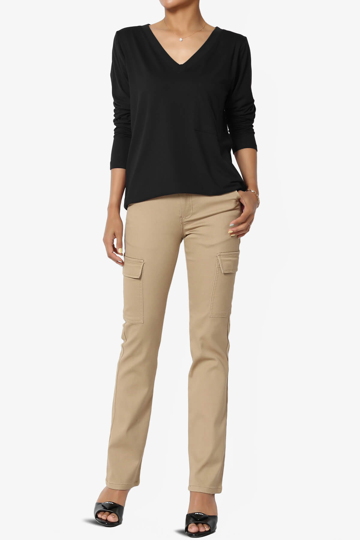 Susan Ultra Soft Chest Pocket Loose Fit T-Shirt BLACK_6