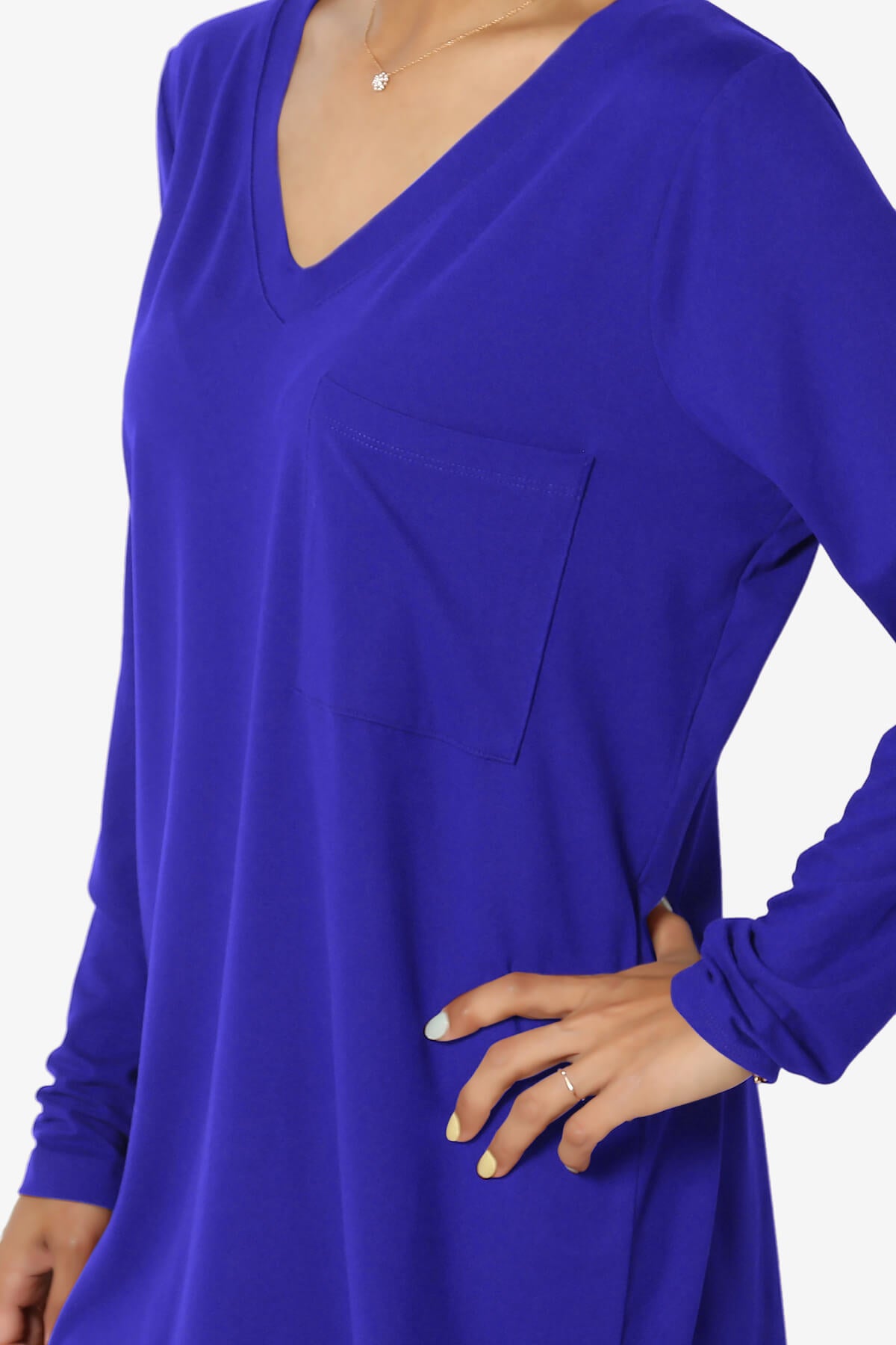 Susan Ultra Soft Chest Pocket Loose Fit T-Shirt BRIGHT BLUE_5