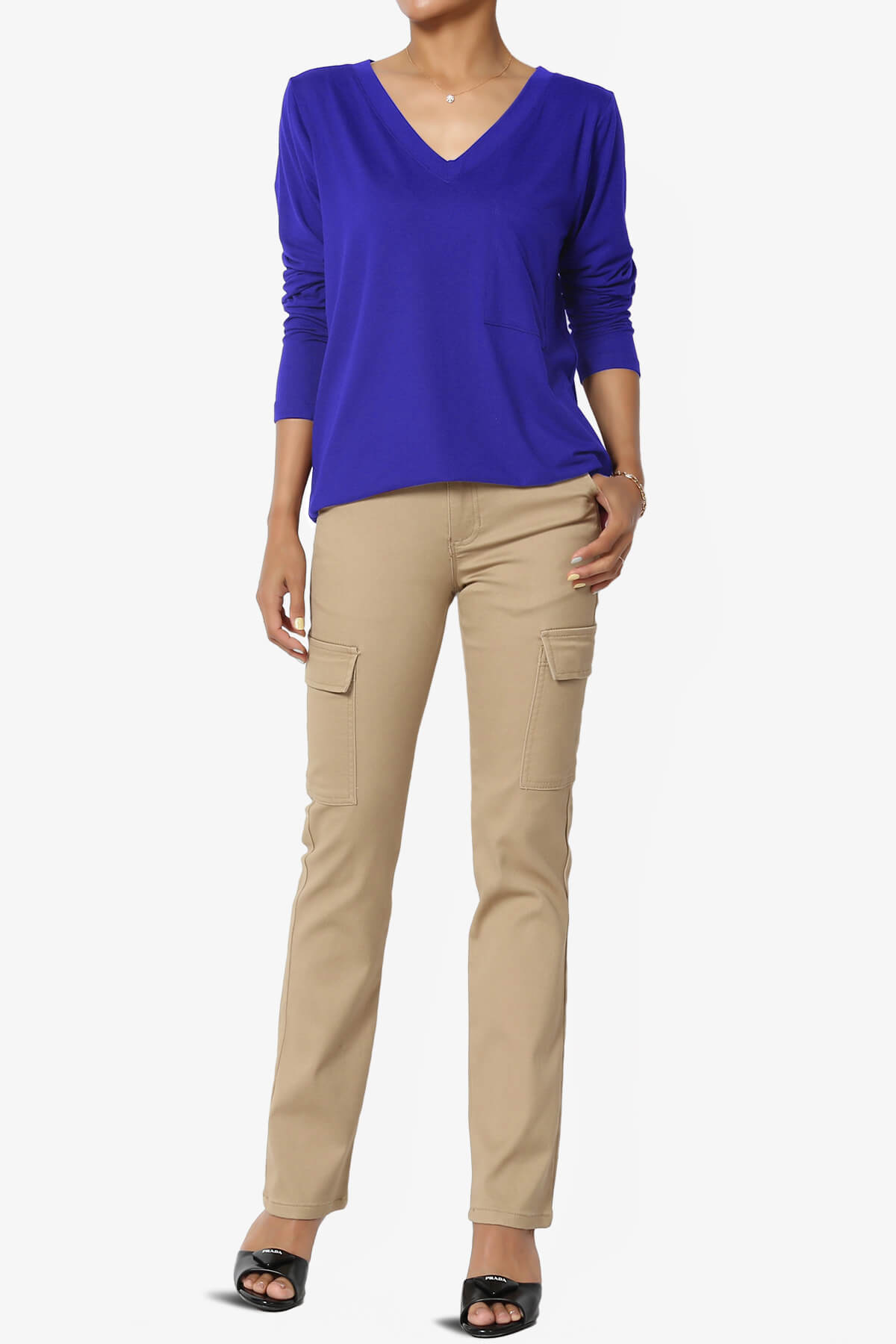 Susan Ultra Soft Chest Pocket Loose Fit T-Shirt BRIGHT BLUE_6
