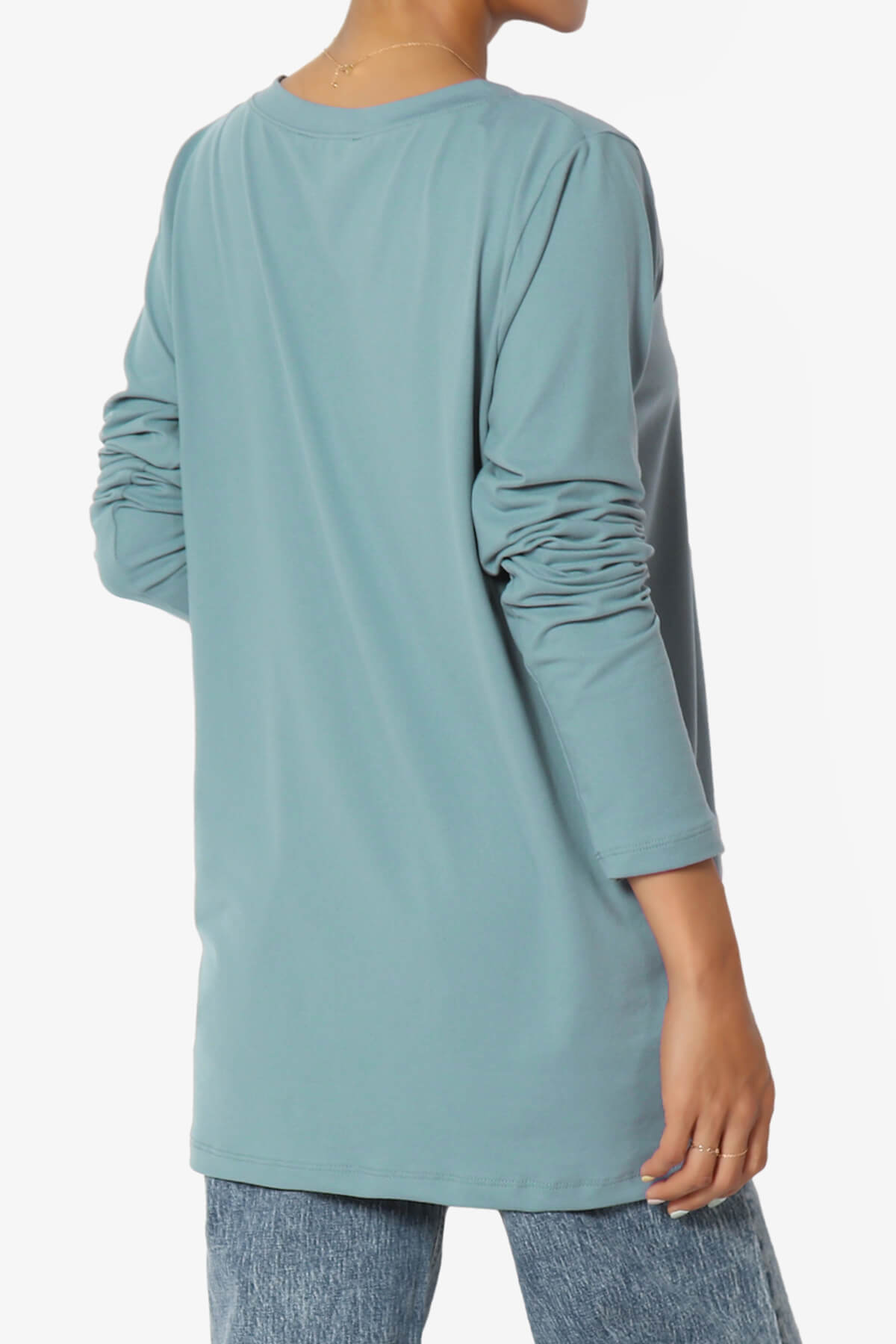 Load image into Gallery viewer, Susan Ultra Soft Chest Pocket Loose Fit T-Shirt DUSTY BLUE_4
