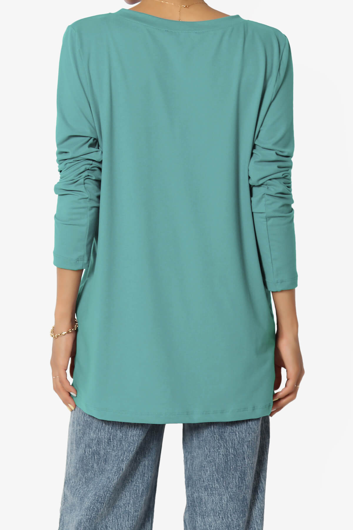 Susan Ultra Soft Chest Pocket Loose Fit T-Shirt DUSTY TEAL_2