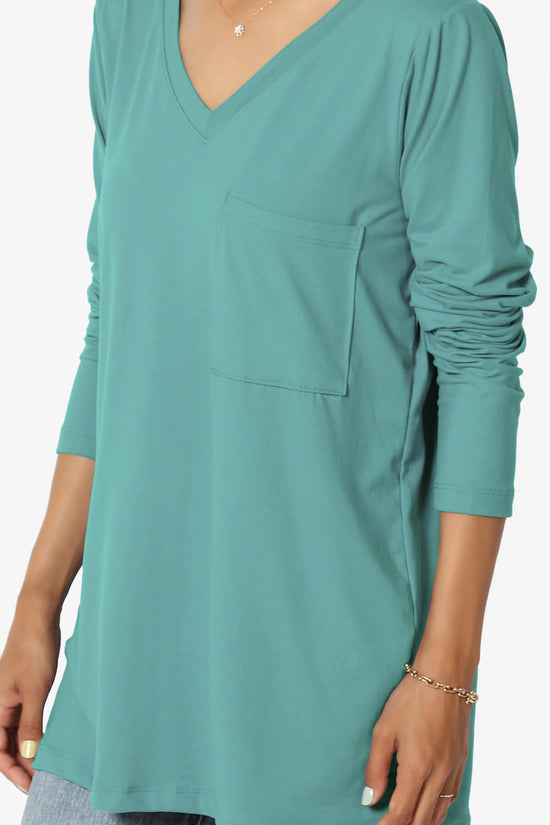 Susan Ultra Soft Chest Pocket Loose Fit T-Shirt DUSTY TEAL_5