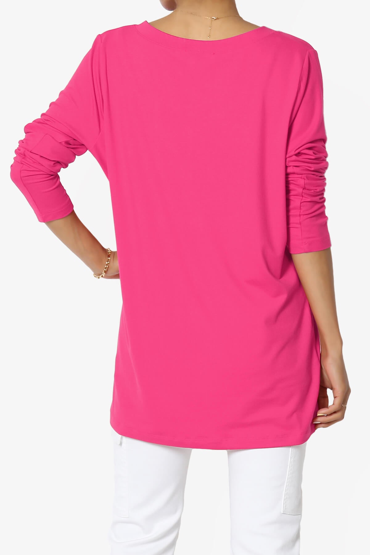 Load image into Gallery viewer, Susan Ultra Soft Chest Pocket Loose Fit T-Shirt FUCHSIA_2
