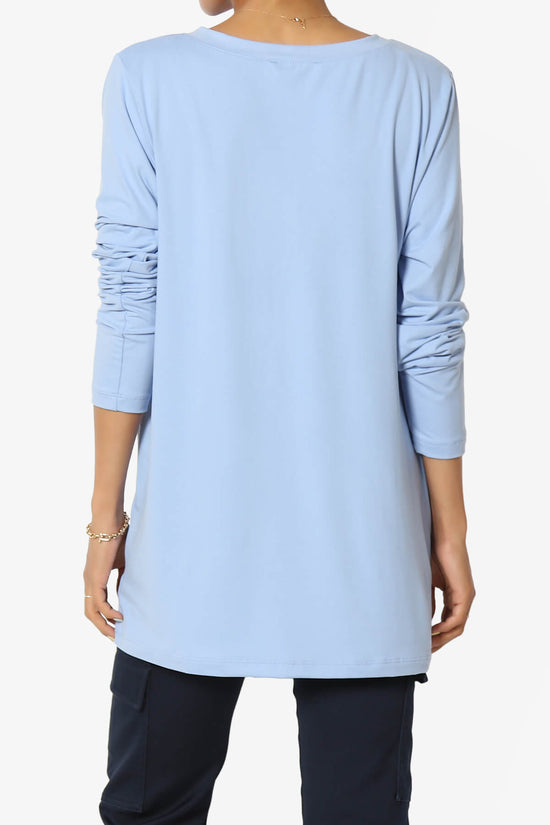 Susan Ultra Soft Chest Pocket Loose Fit T-Shirt LIGHT BLUE_2