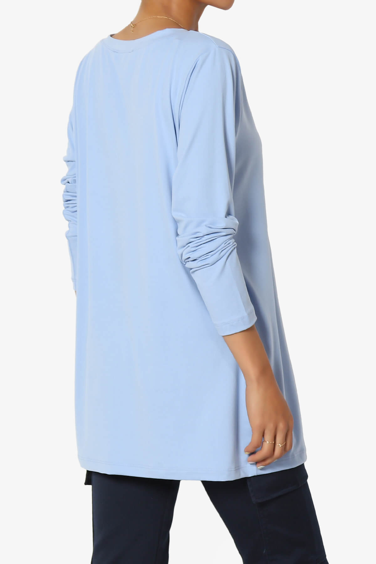 Susan Ultra Soft Chest Pocket Loose Fit T-Shirt LIGHT BLUE_4