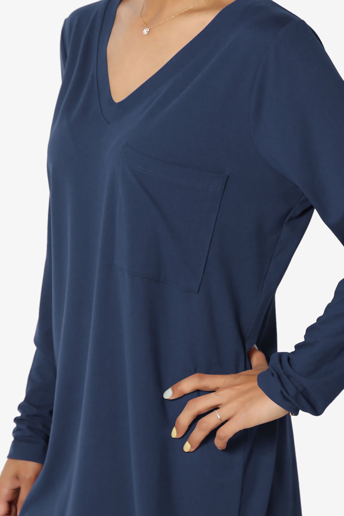 Load image into Gallery viewer, Susan Ultra Soft Chest Pocket Loose Fit T-Shirt LIGHT NAVY_5
