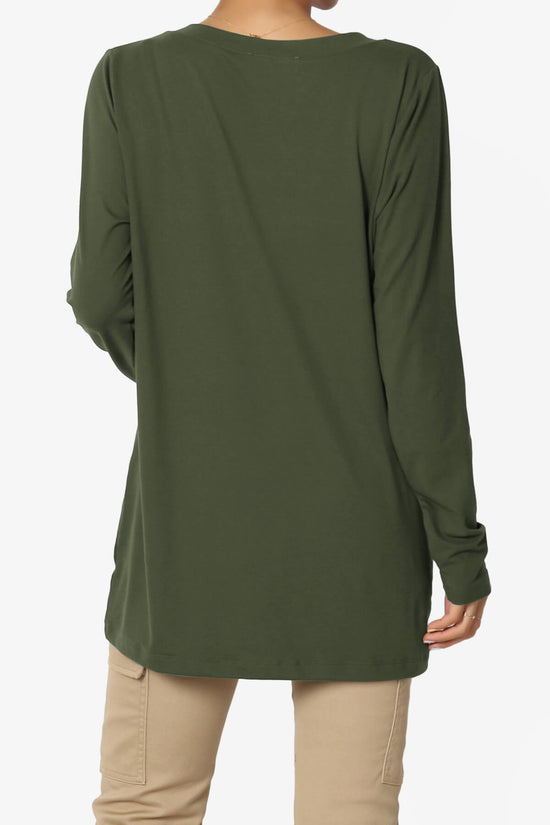 Load image into Gallery viewer, Susan Ultra Soft Chest Pocket Loose Fit T-Shirt OLIVE_2
