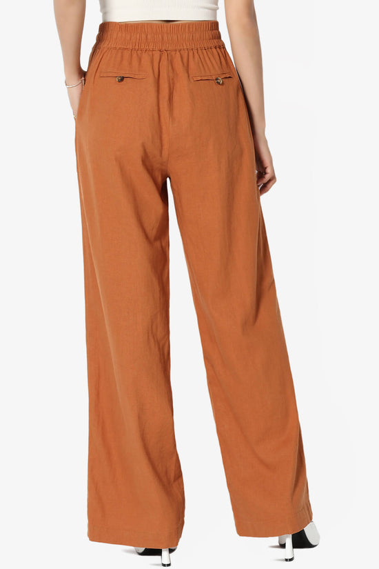 Load image into Gallery viewer, Swisher Drawstring Linen Pants ALMOND_2

