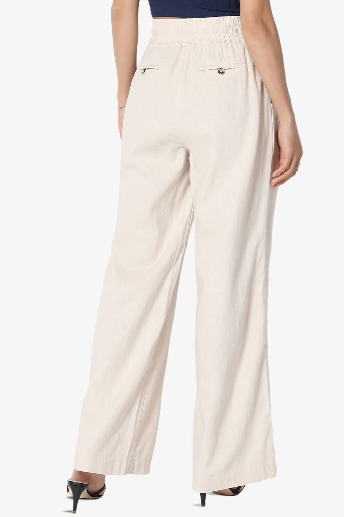 Load image into Gallery viewer, Swisher Drawstring Linen Pants TAUPE_2
