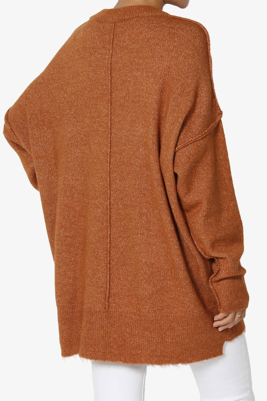 Taryn Oversized Crew Neck Pullover Sweater ALMOND_4