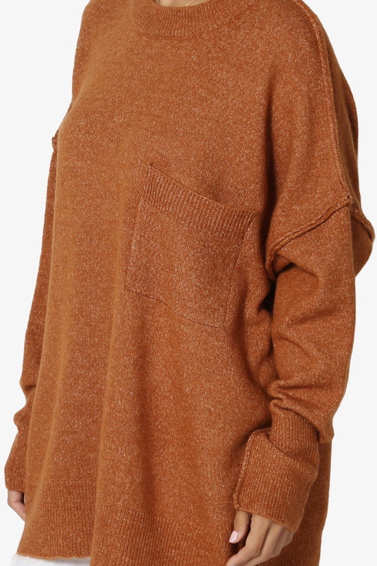 Taryn Oversized Crew Neck Pullover Sweater ALMOND_5