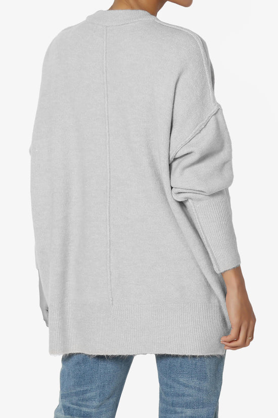 Taryn Oversized Crew Neck Pullover Sweater LT CEMENT_2