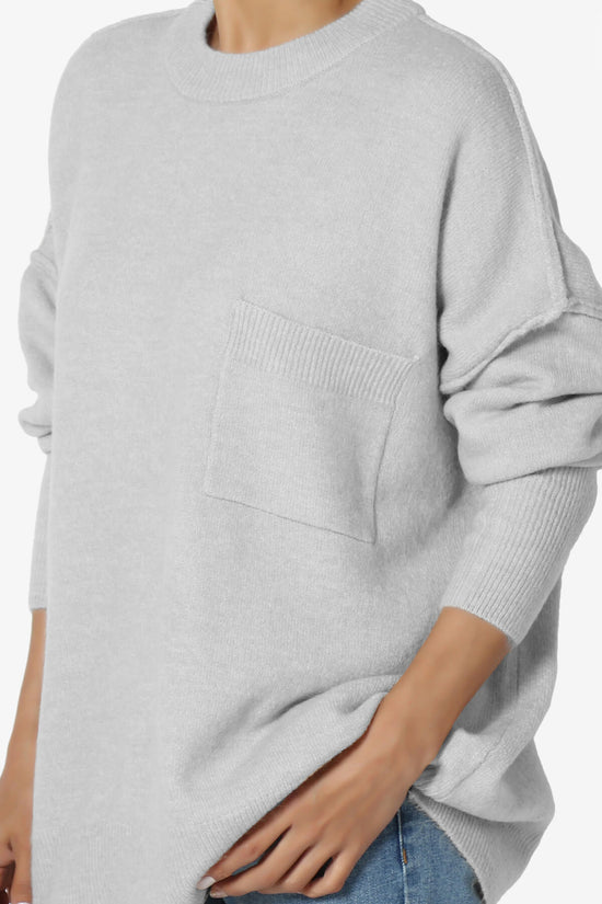 Taryn Oversized Crew Neck Pullover Sweater LT CEMENT_5