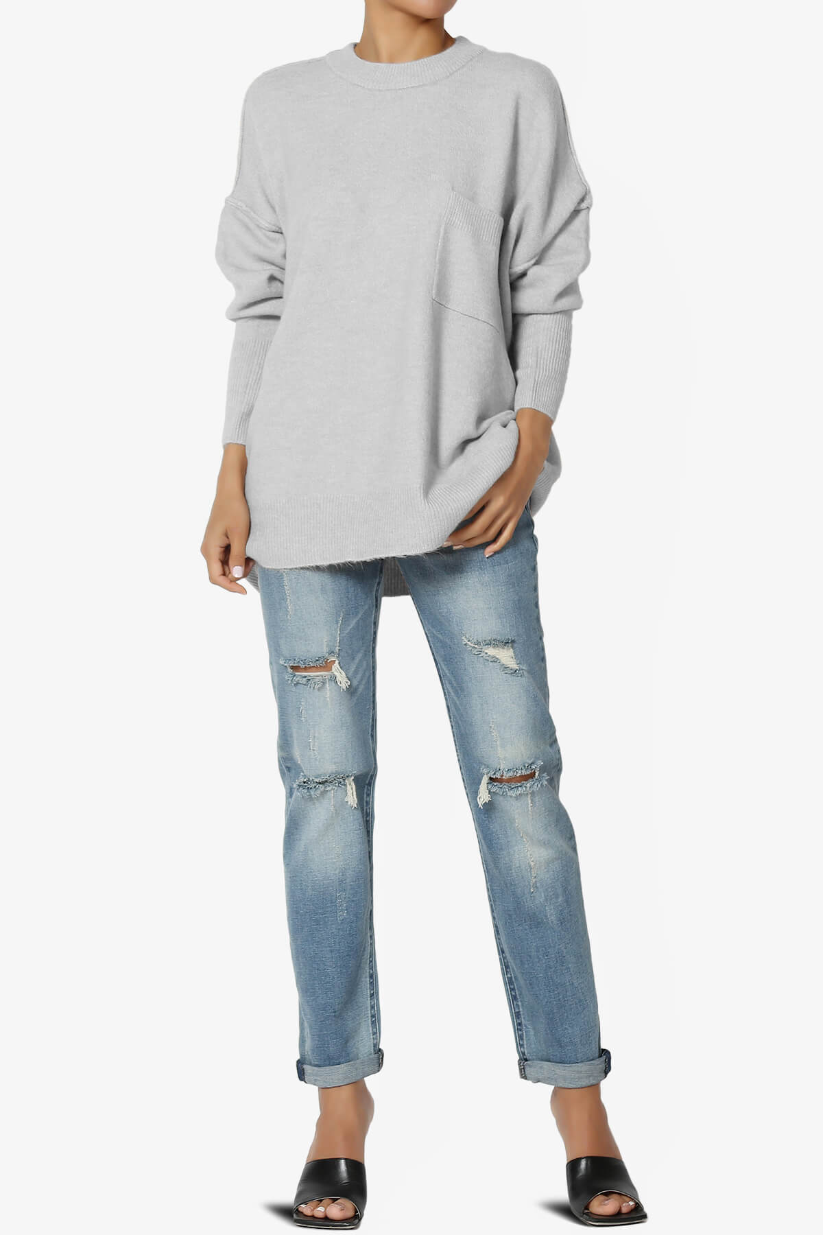 Taryn Oversized Crew Neck Pullover Sweater LT CEMENT_6