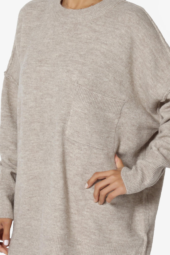 Taryn Oversized Crew Neck Pullover Sweater MOCHA_5