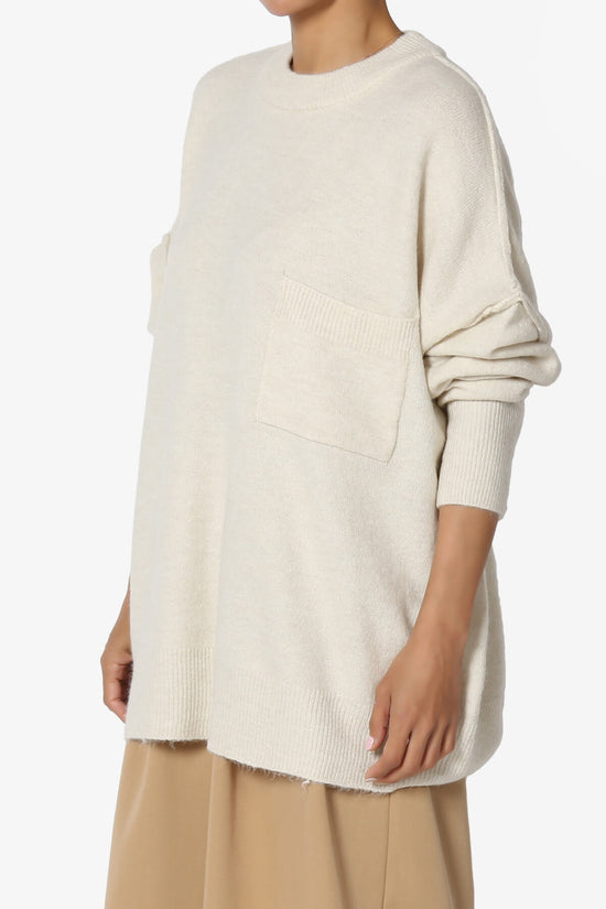 Taryn Oversized Crew Neck Pullover Sweater SAND BEIGE_3