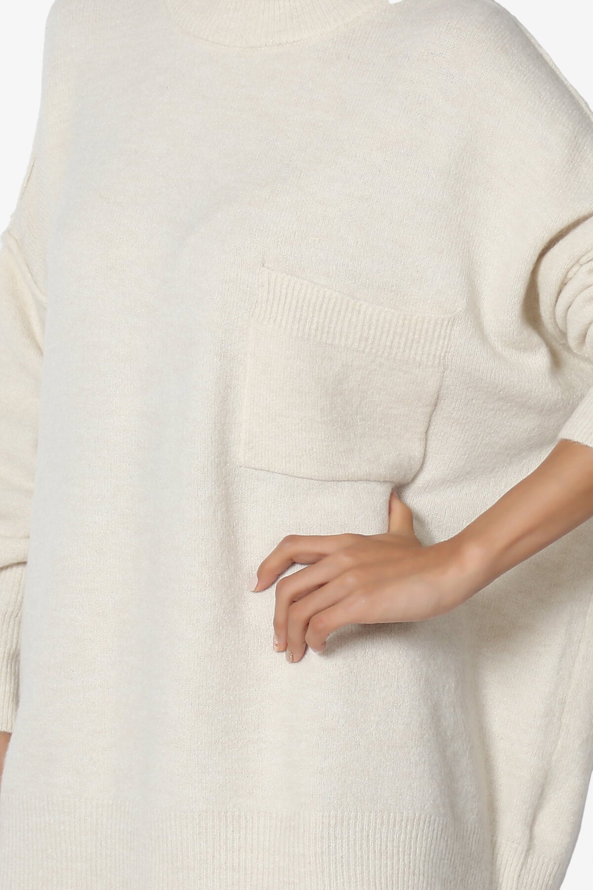 Taryn Oversized Crew Neck Pullover Sweater SAND BEIGE_5