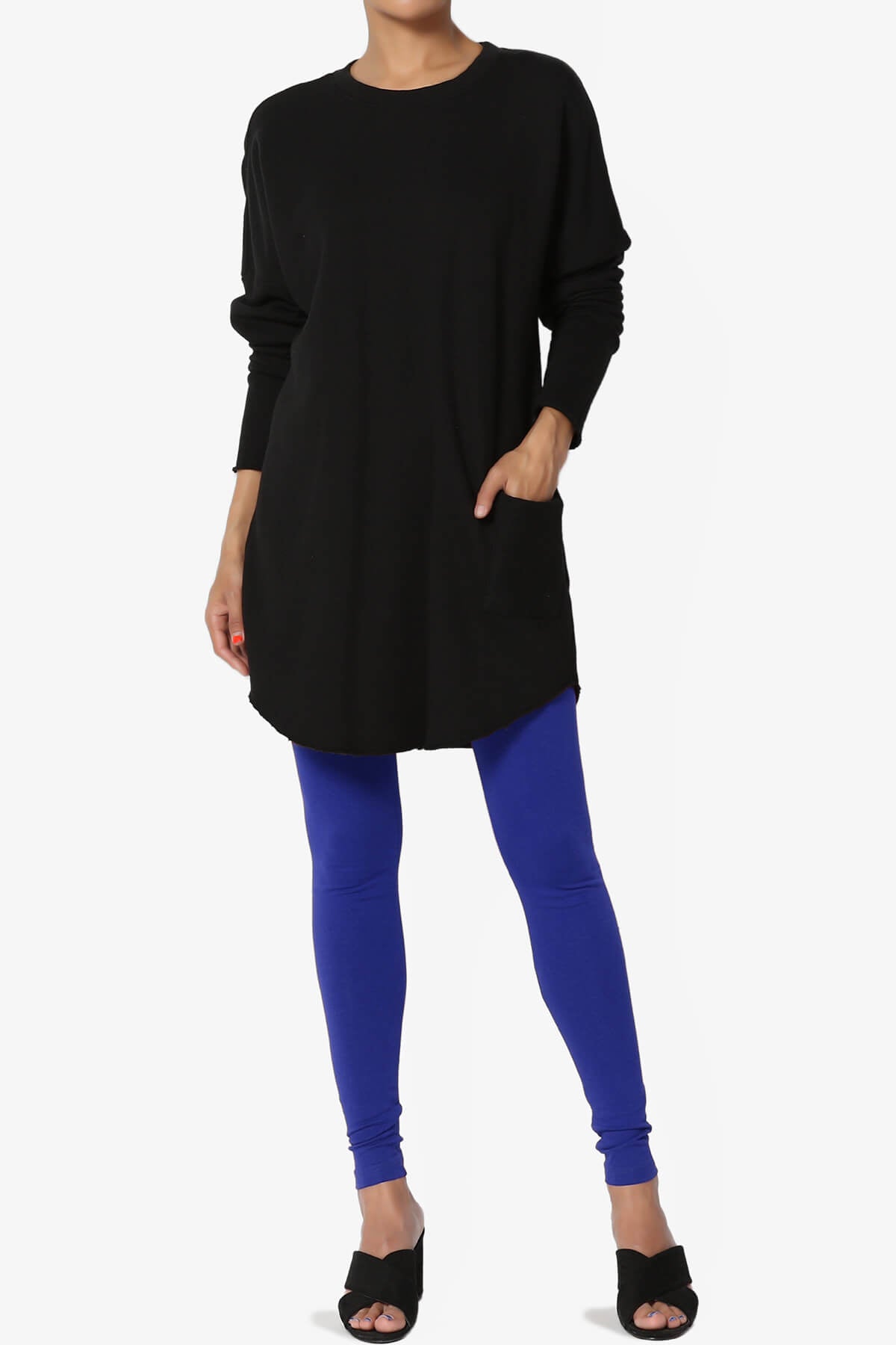 Thalia Cotton Jersey Ankle Leggings BRIGHT BLUE_6