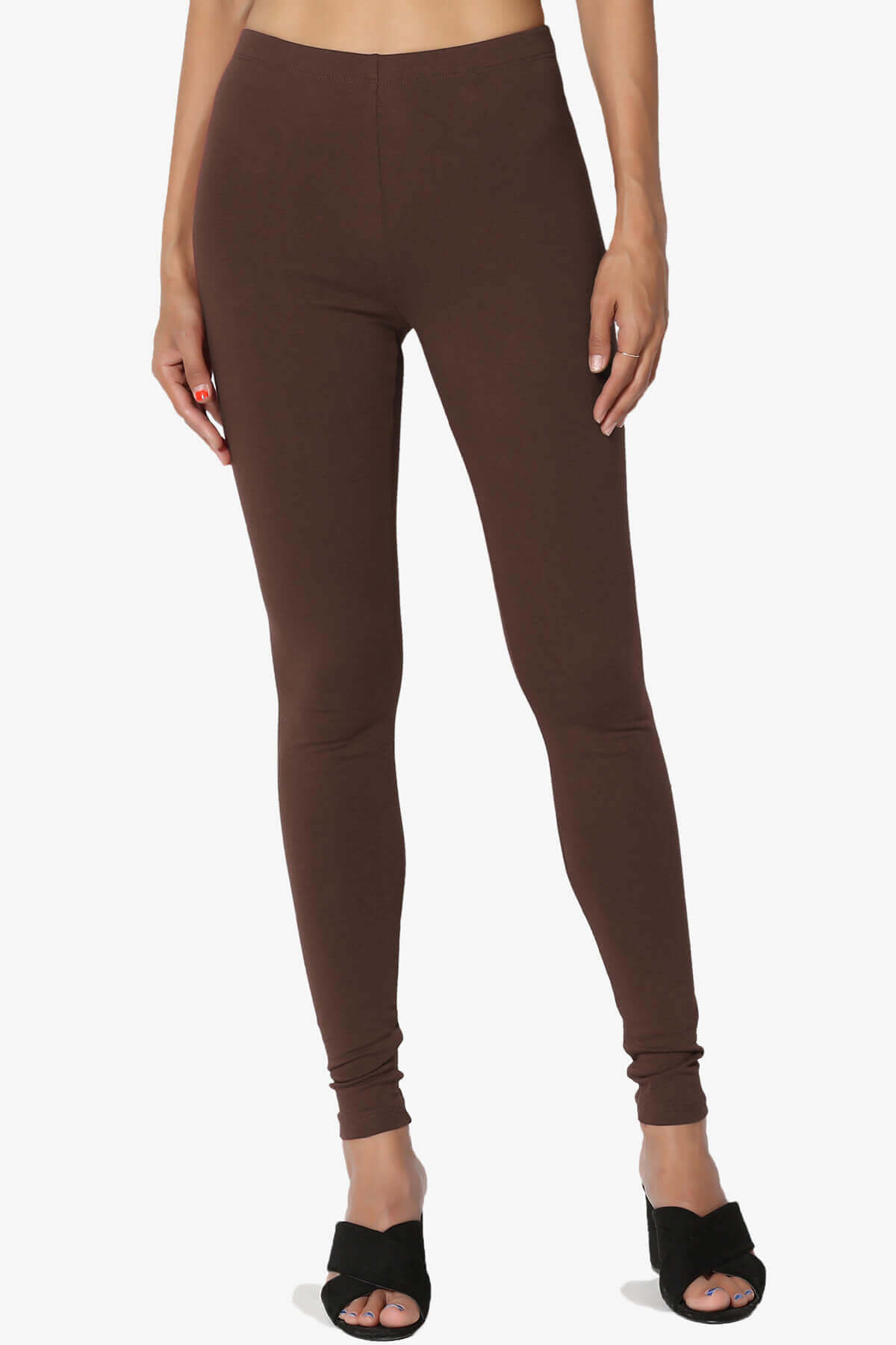 Load image into Gallery viewer, Thalia Cotton Jersey Ankle Leggings BROWN_1

