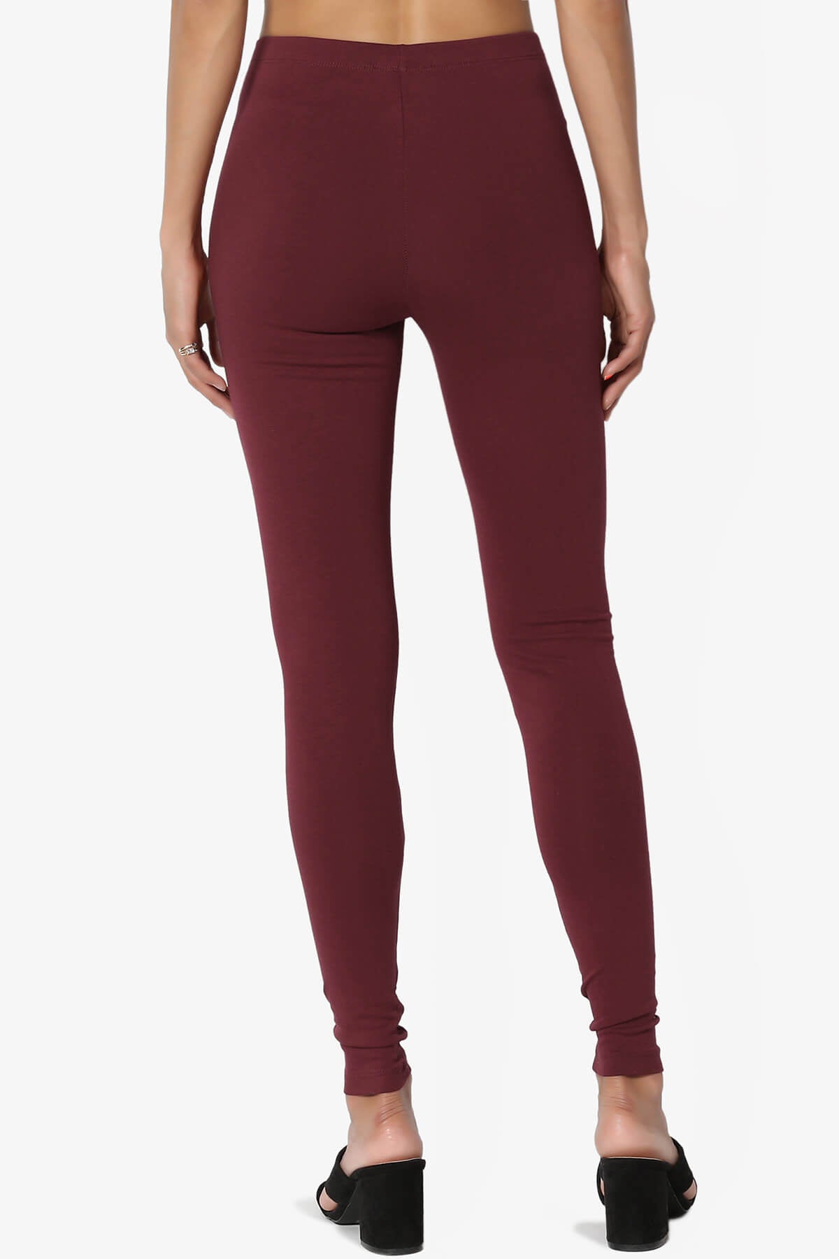 Load image into Gallery viewer, Thalia Cotton Jersey Ankle Leggings DARK BURGUNDY_2
