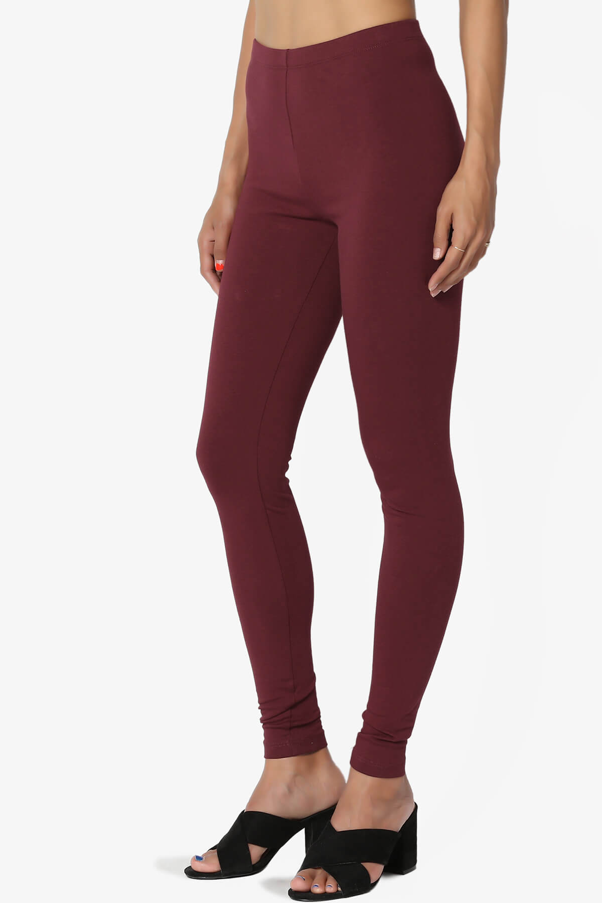 Load image into Gallery viewer, Thalia Cotton Jersey Ankle Leggings DARK BURGUNDY_3
