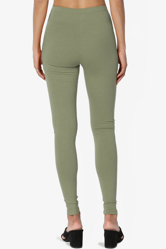 Thalia Cotton Jersey Ankle Leggings DUSTY OLIVE_2