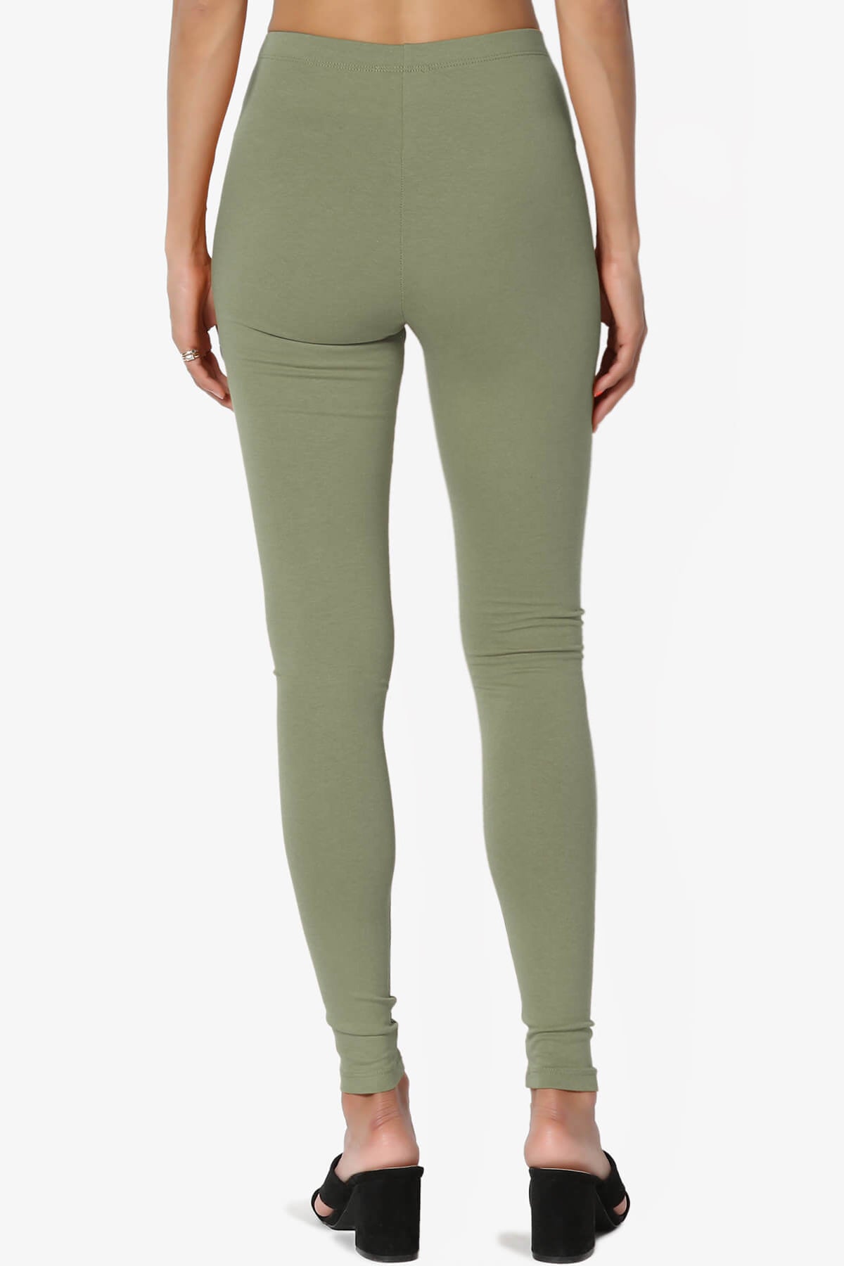 Load image into Gallery viewer, Thalia Cotton Jersey Ankle Leggings DUSTY OLIVE_2
