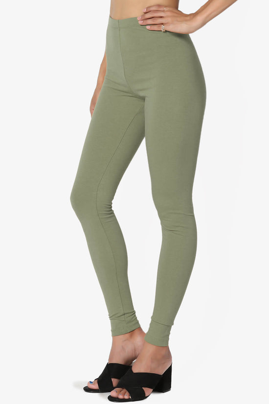 Thalia Cotton Jersey Ankle Leggings DUSTY OLIVE_3