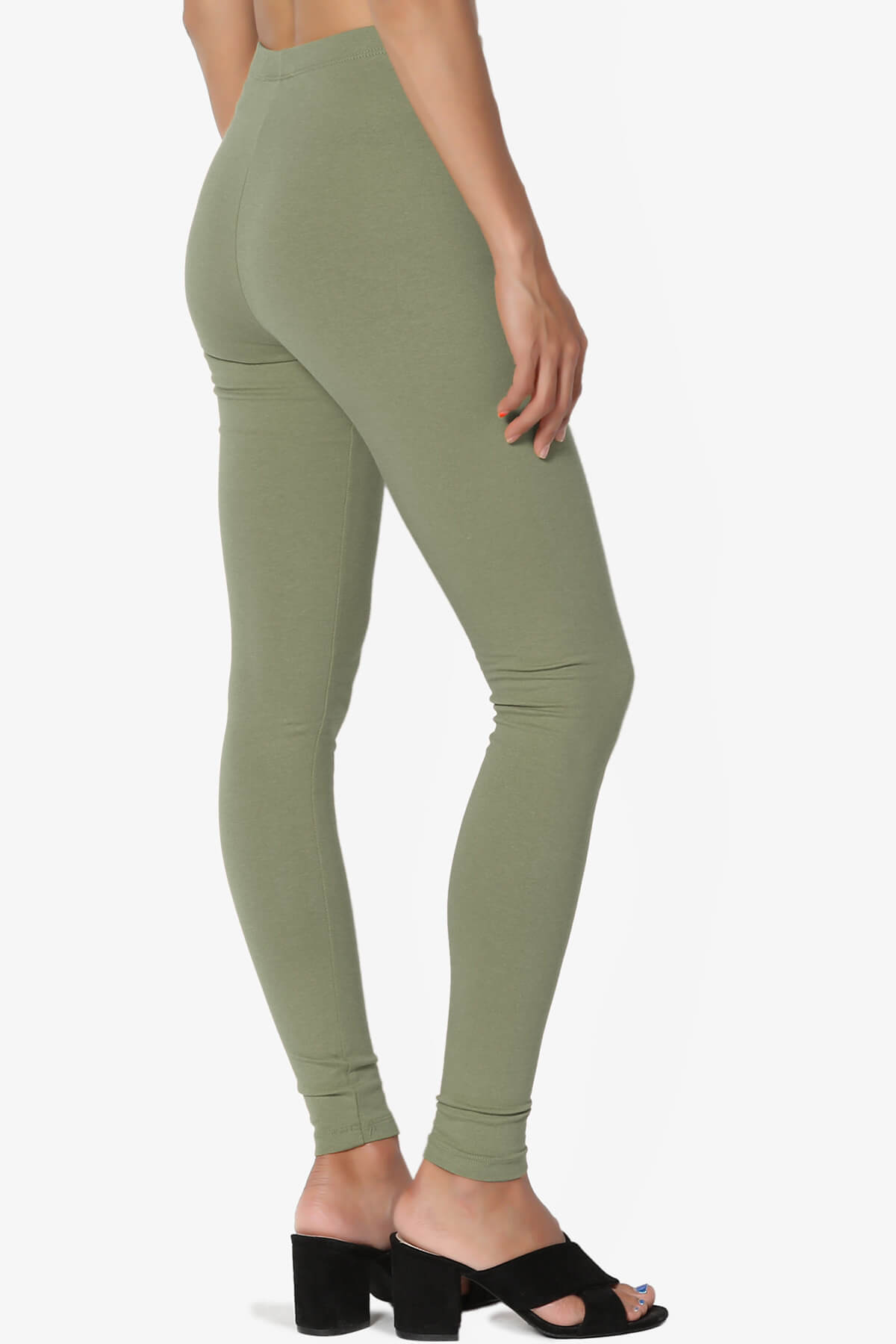 Load image into Gallery viewer, Thalia Cotton Jersey Ankle Leggings DUSTY OLIVE_4
